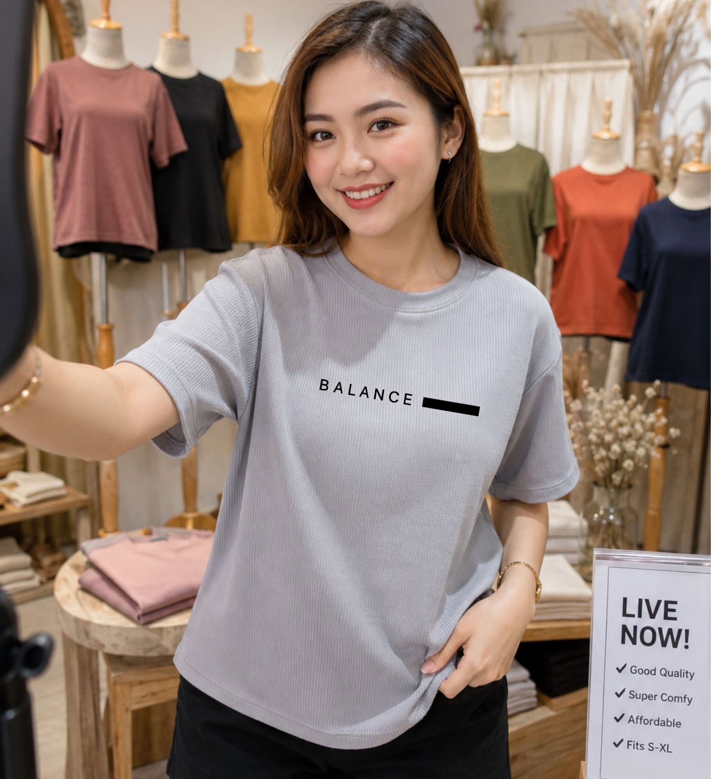 XDM FITS Waffle Basic Tee – Comfy & Sosyal Everyday Top (Regular & Plus Size)
