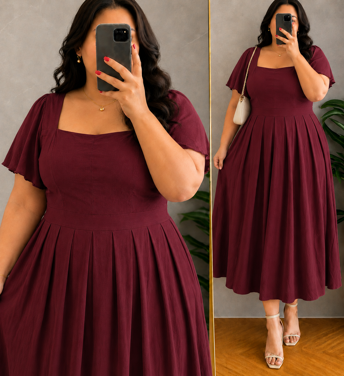 XDM-Celeste Premium Soft Linen Flare Dress | Classy Midi Dress for Women