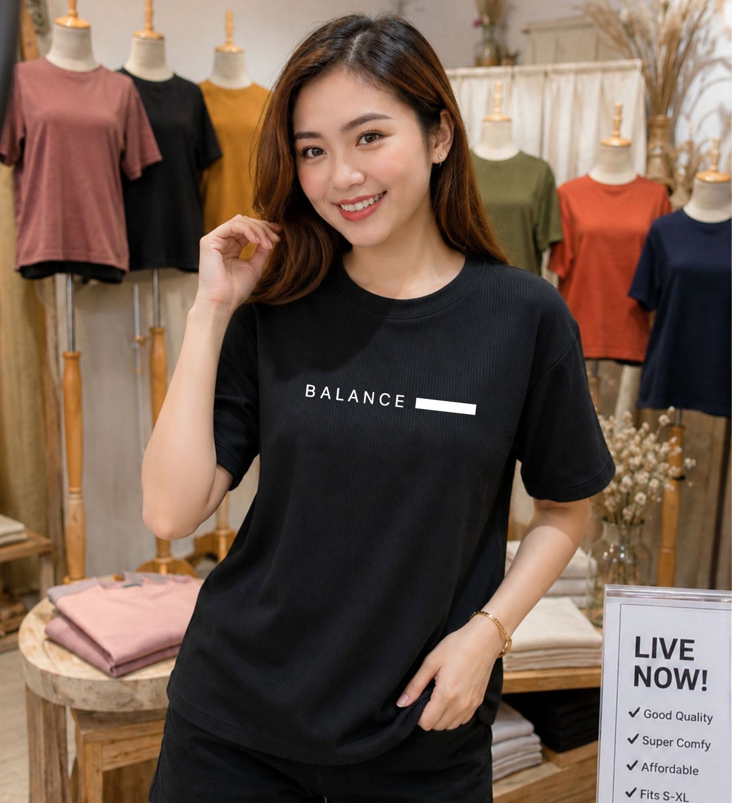 XDM FITS Waffle Basic Tee – Comfy & Sosyal Everyday Top (Regular & Plus Size)