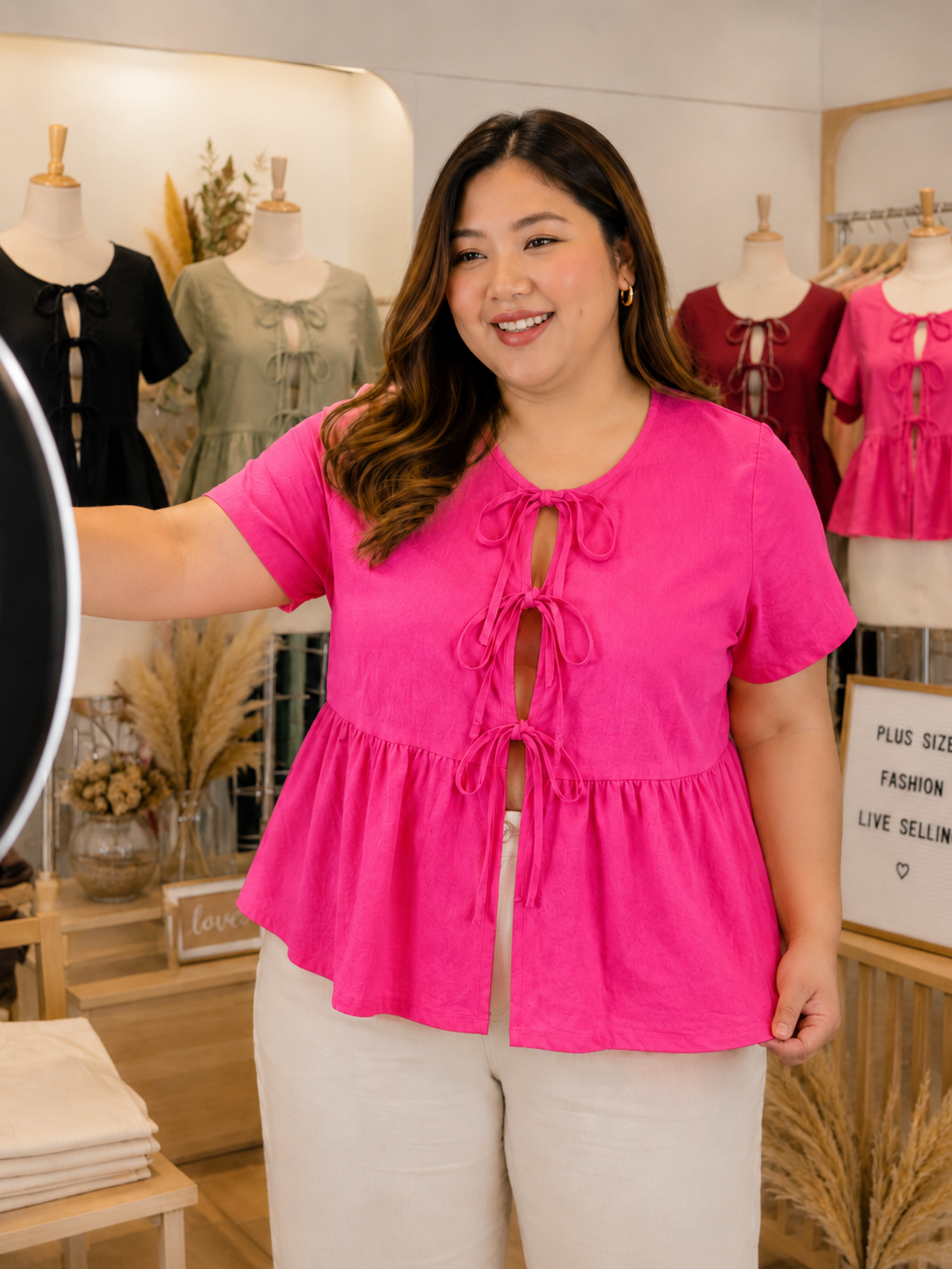 XDM-Phoebe SelF-Tie Peplum Top | Crumpled Linen Fabric | Regular & Plus Size Available