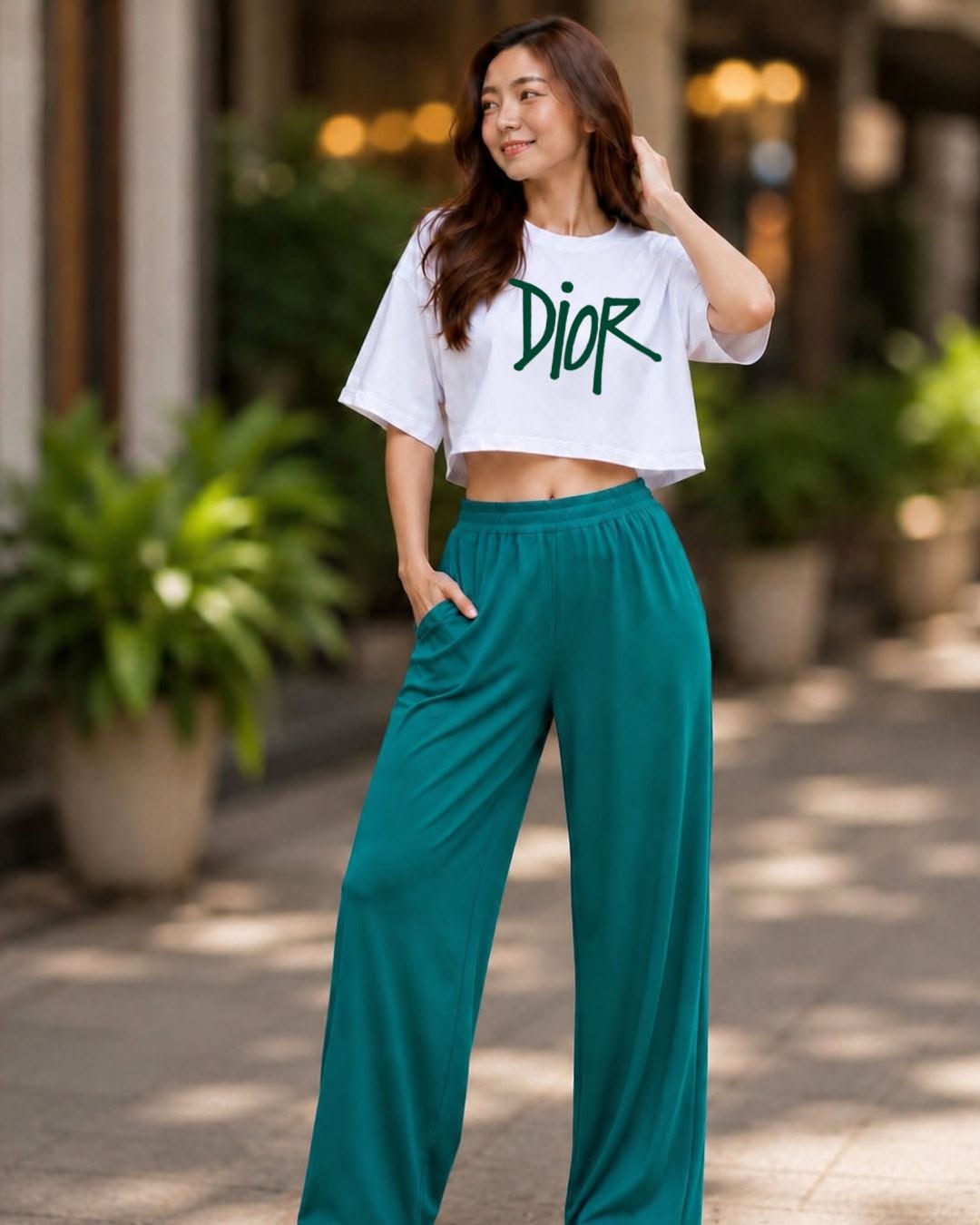 XDM-Chic Comfort Cotton Spandex Cropped Tee & Wide-Leg Lounge Pants Terno SetXDM-Chic Comfort Cotton Spandex Cropped Tee & Wide-Leg Lounge Pants Terno Set
