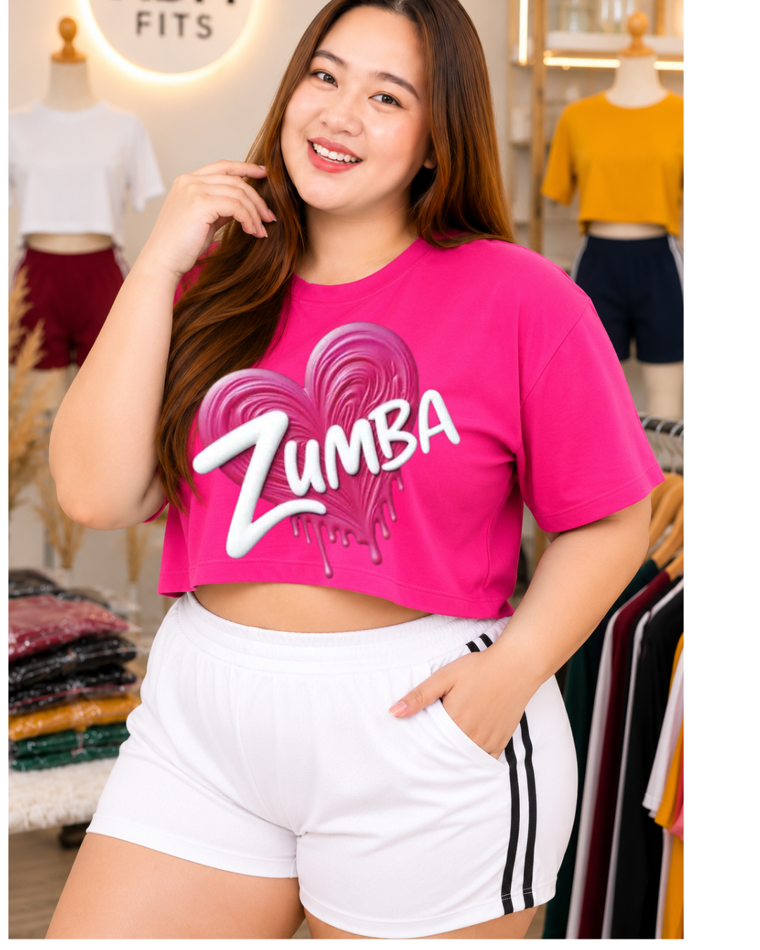 XDM-Girl Power Cotton Spandex Crop Top with Yonex Shorts | Plus Size Terno Set