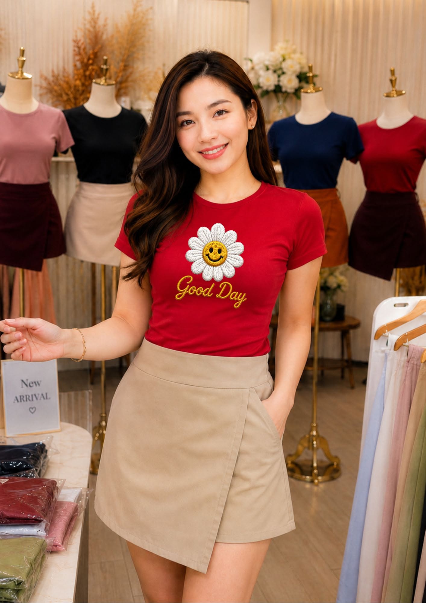 XDM-Korean-Inspired Terno Set | Double-Lined Top & Linen Wrap Skort
