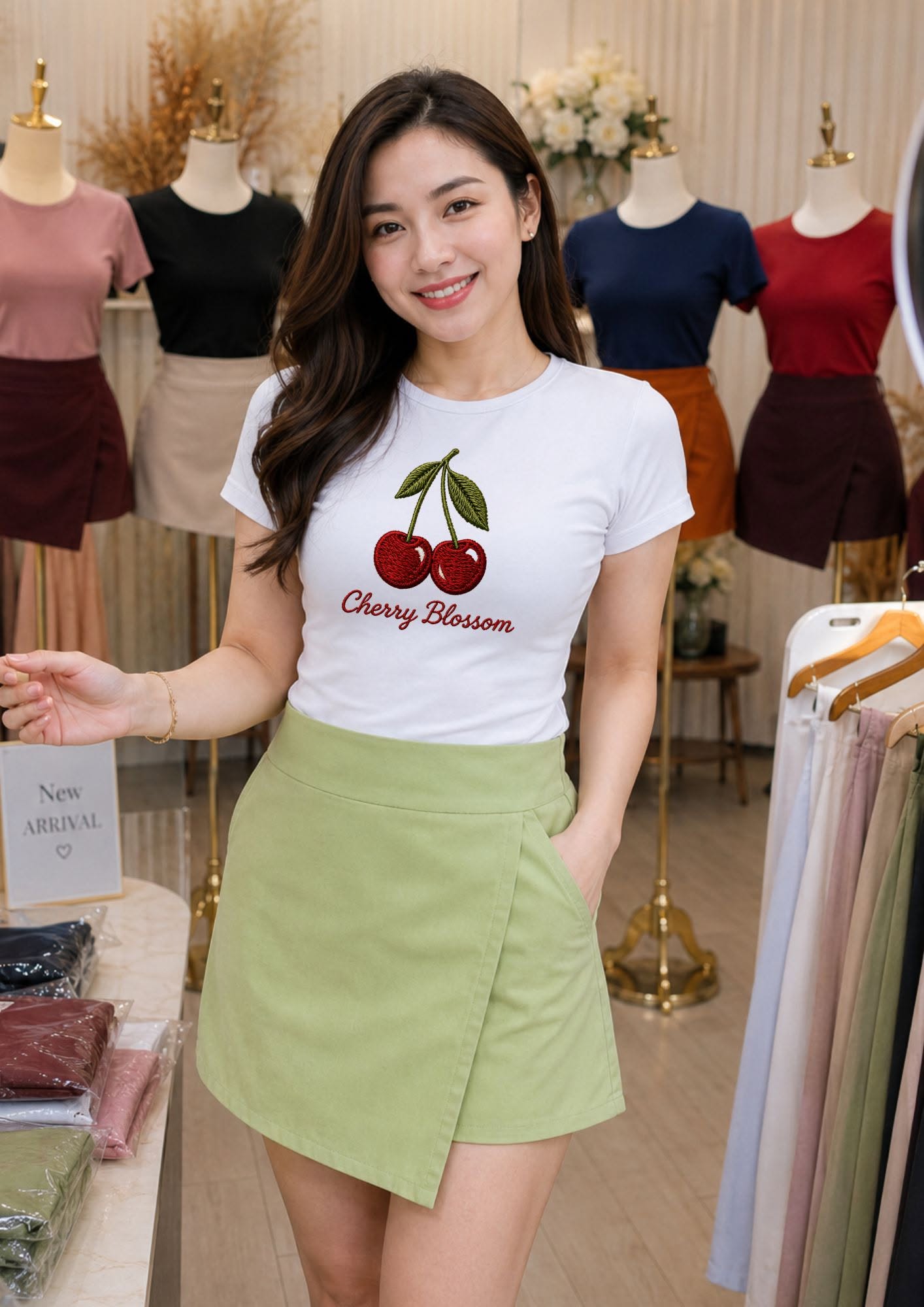 XDM-Korean-Inspired Terno Set | Double-Lined Top & Linen Wrap Skort