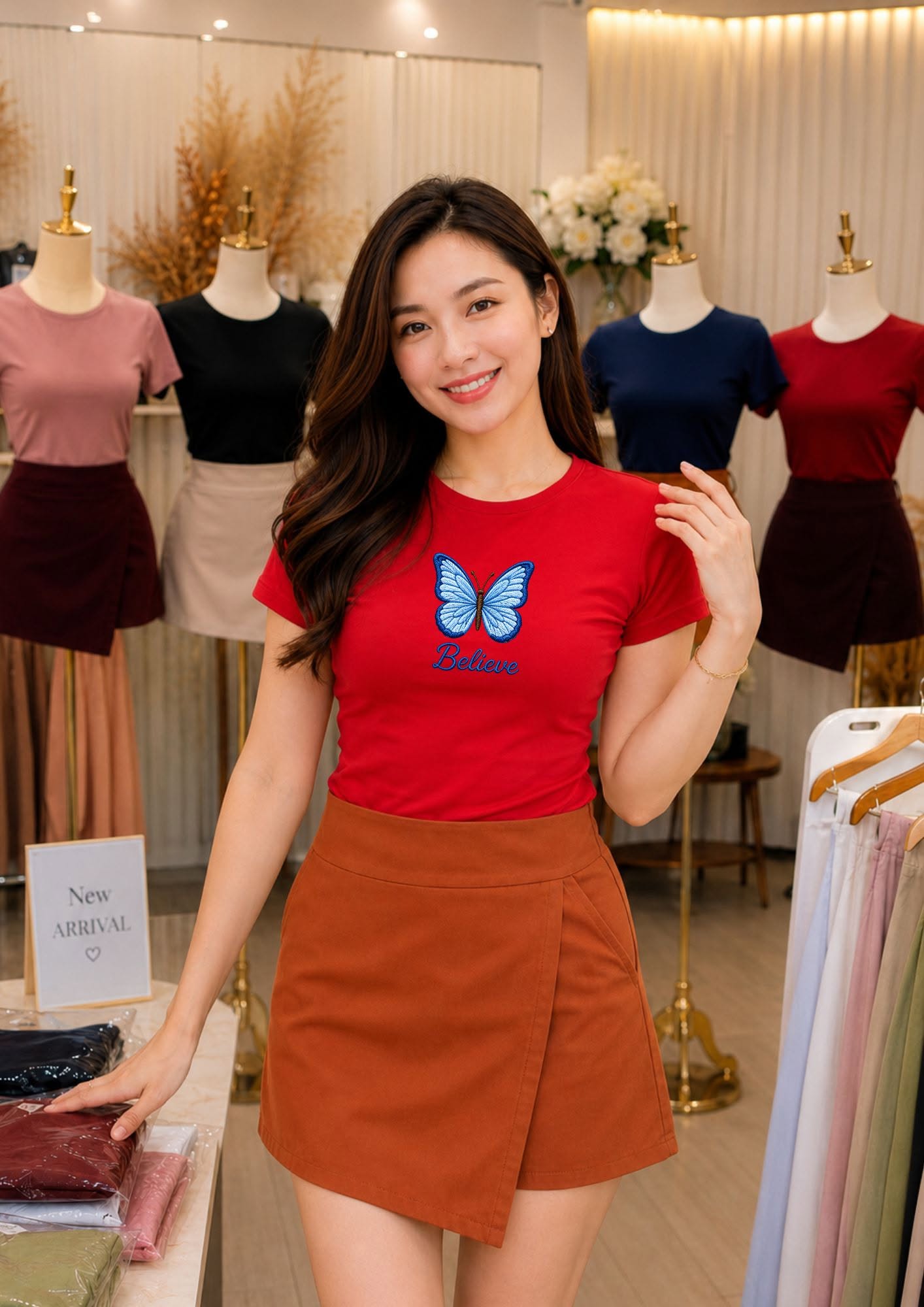 XDM-Korean-Inspired Terno Set | Double-Lined Top & Linen Wrap Skort