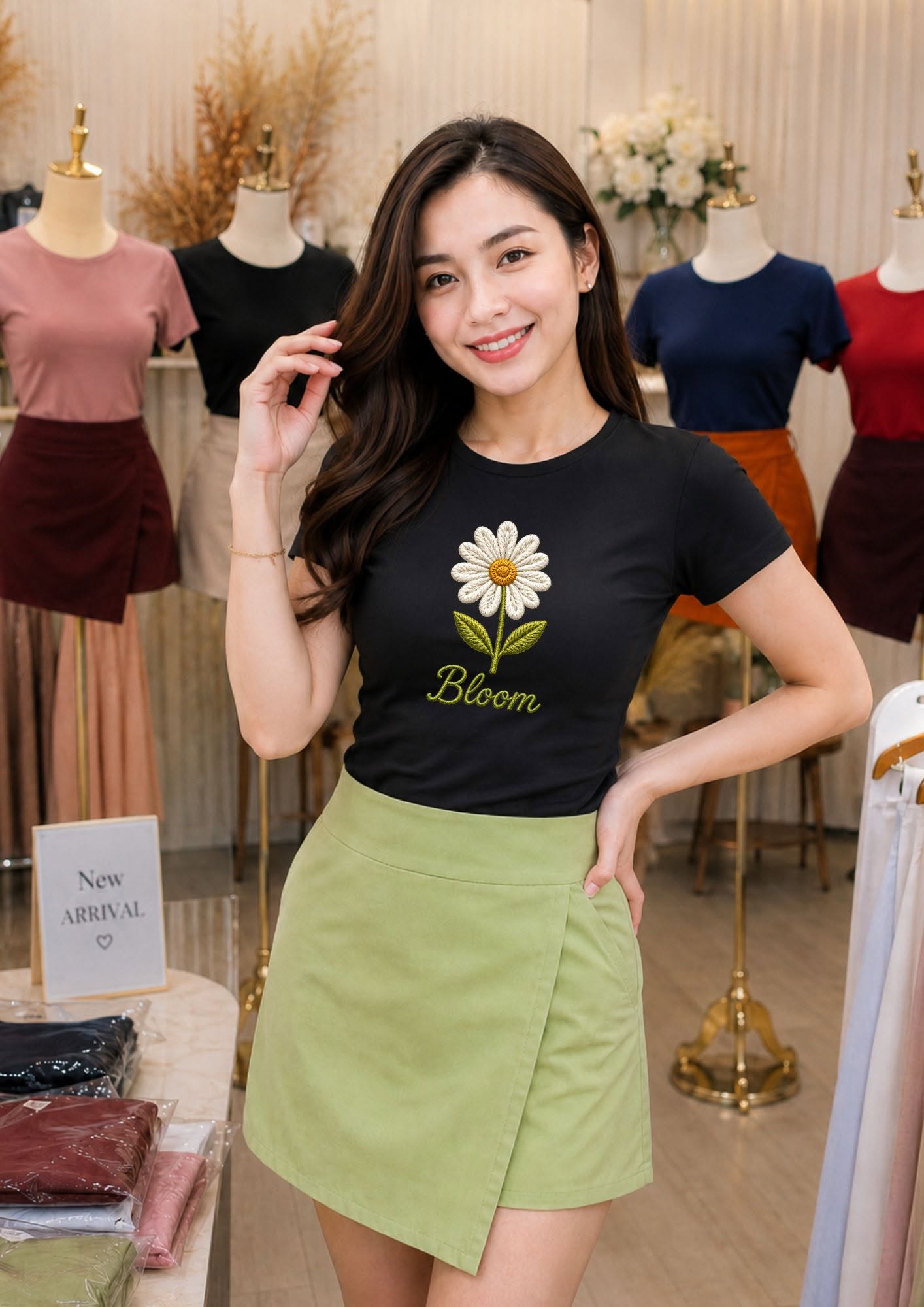 XDM-Korean-Inspired Terno Set | Double-Lined Top & Linen Wrap Skort