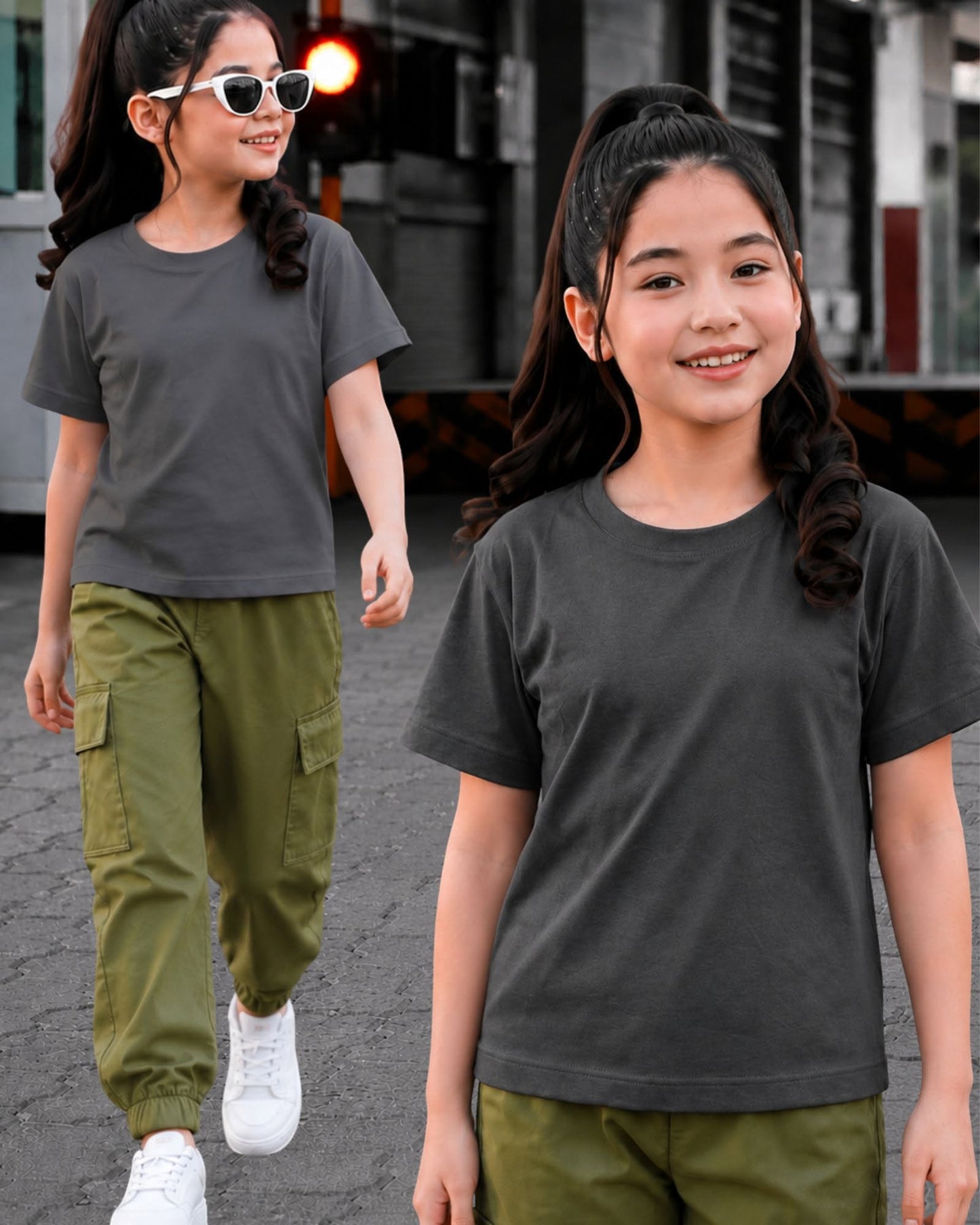 XDM-Elijah Kids Premium Cotton Terno Set | Makapal Cotton Shirt + Woven Cargo Jogger Pants