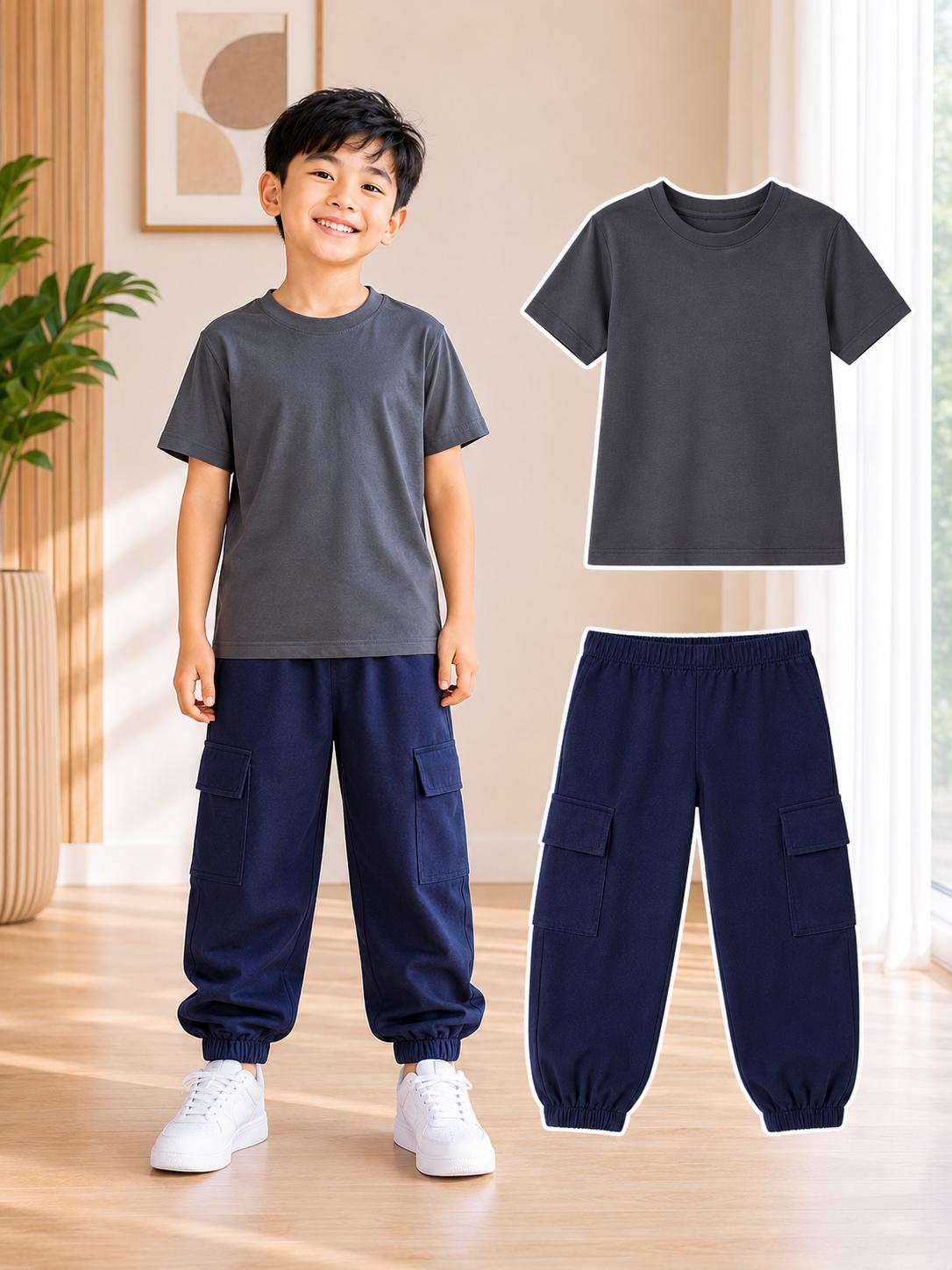 XDM-Kids Premium Cargo Pants Set for Boys |  Best fit for ages 2 - 8 YRS OLD