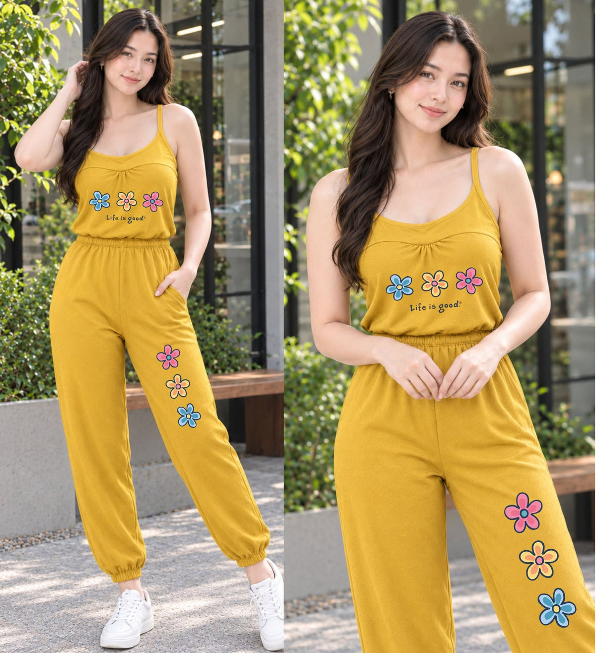 XDM-Women’s Cotton Spandex Jumpsuit | Sleeveless Casual OOTD One-Piece | Stretchy Comfy Fit | Best Fit Small to Semi-Large