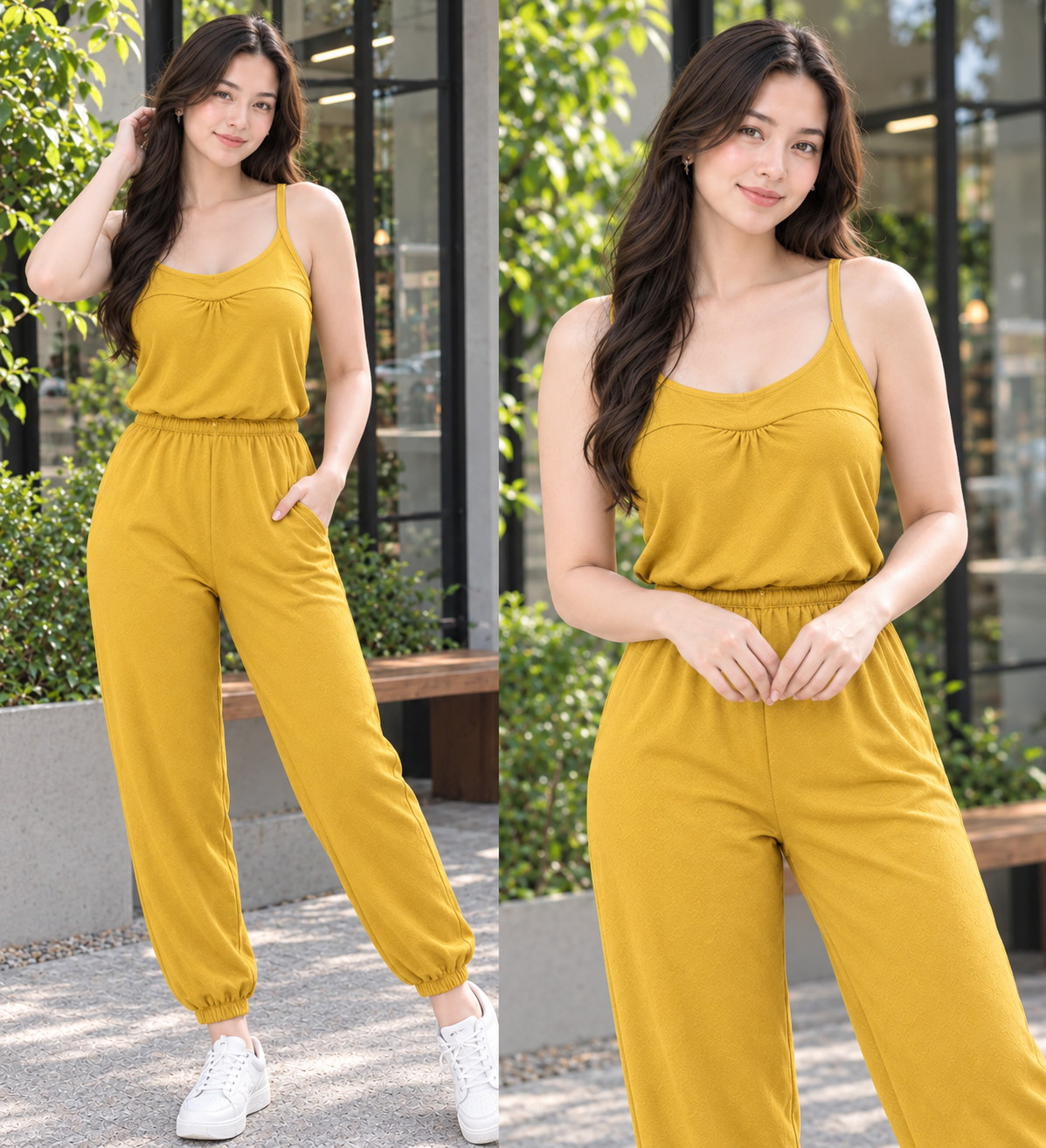 XDM-Women’s Cotton Spandex Jumpsuit | Sleeveless Casual OOTD One-Piece | Stretchy Comfy Fit | Best Fit Small to Semi-Large