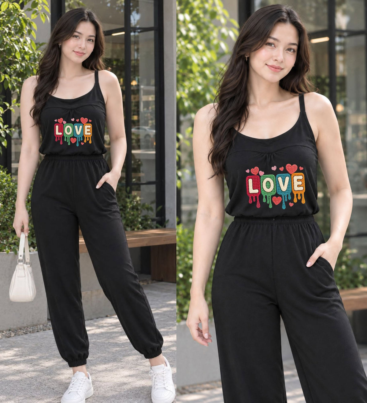 XDM-Women’s Cotton Spandex Jumpsuit | Sleeveless Casual OOTD One-Piece | Stretchy Comfy Fit | Best Fit Small to Semi-Large