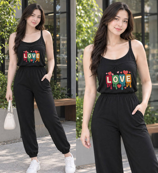 XDM-Women’s Cotton Spandex Jumpsuit | Sleeveless Casual OOTD One-Piece | Stretchy Comfy Fit | Best Fit Small to Semi-Large