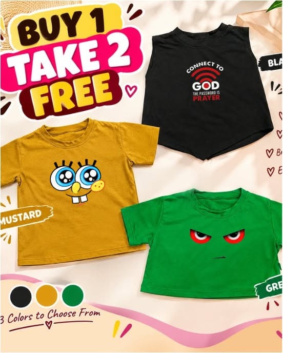 XDM-Kids Cotton Spandex Girls Basic Top  | Soft Stretchy Comfy Outfit | Buy 1 Take 2 Free