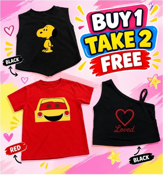 XDM-Kids Cotton Spandex Girls Basic Top  | Soft Stretchy Comfy Outfit | Buy 1 Take 2 Free