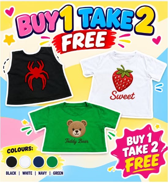 XDM-Kids Cotton Spandex Girls Basic Top  | Soft Stretchy Comfy Outfit | Buy 1 Take 2 Free