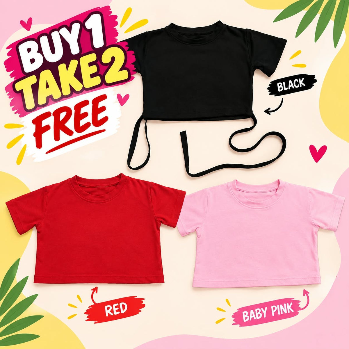 XDM-Kids Cotton Spandex Girls Basic Top  | Soft Stretchy Comfy Outfit | Buy 1 Take 2 Free