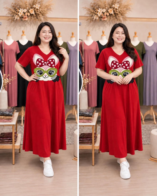 XDM FITS-Plus Size Comfy Queen Maxi Dress with Pocket