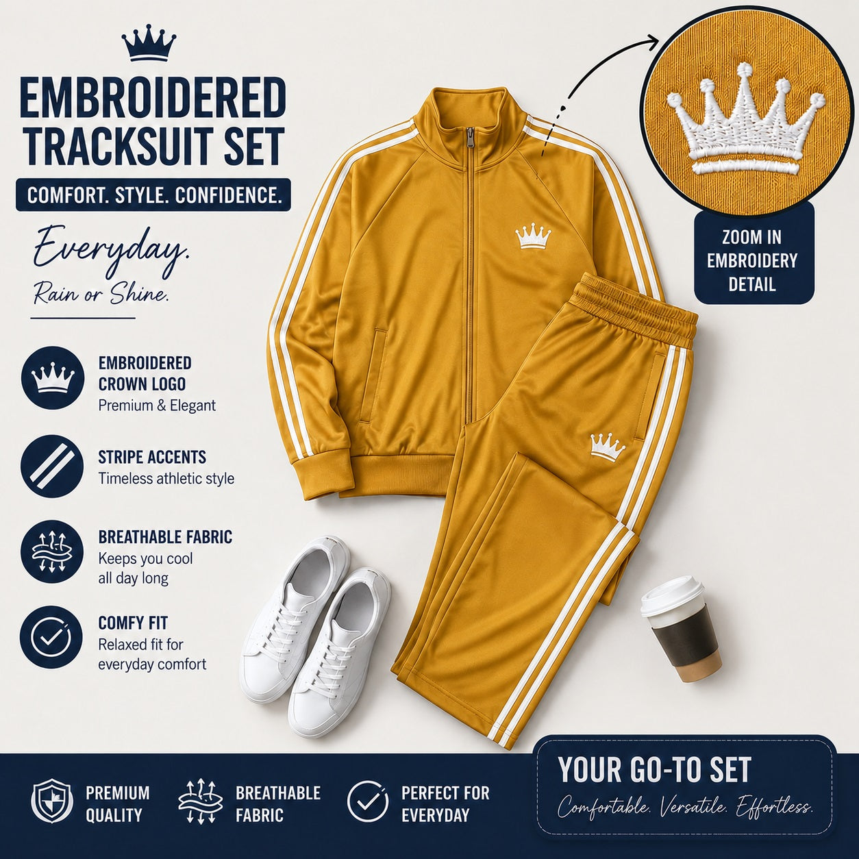 XDM-Premium Stripe Tracksuit Terno | Yonex Jersey Fabric | Custom Or Ready Made Embroidered Logo