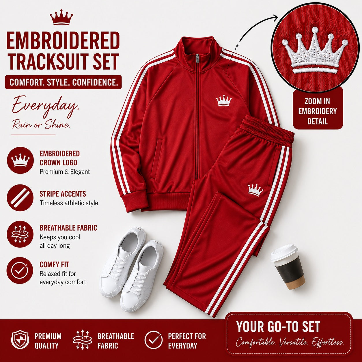 XDM-Premium Stripe Tracksuit Terno | Yonex Jersey Fabric | Custom Or Ready Made Embroidered Logo