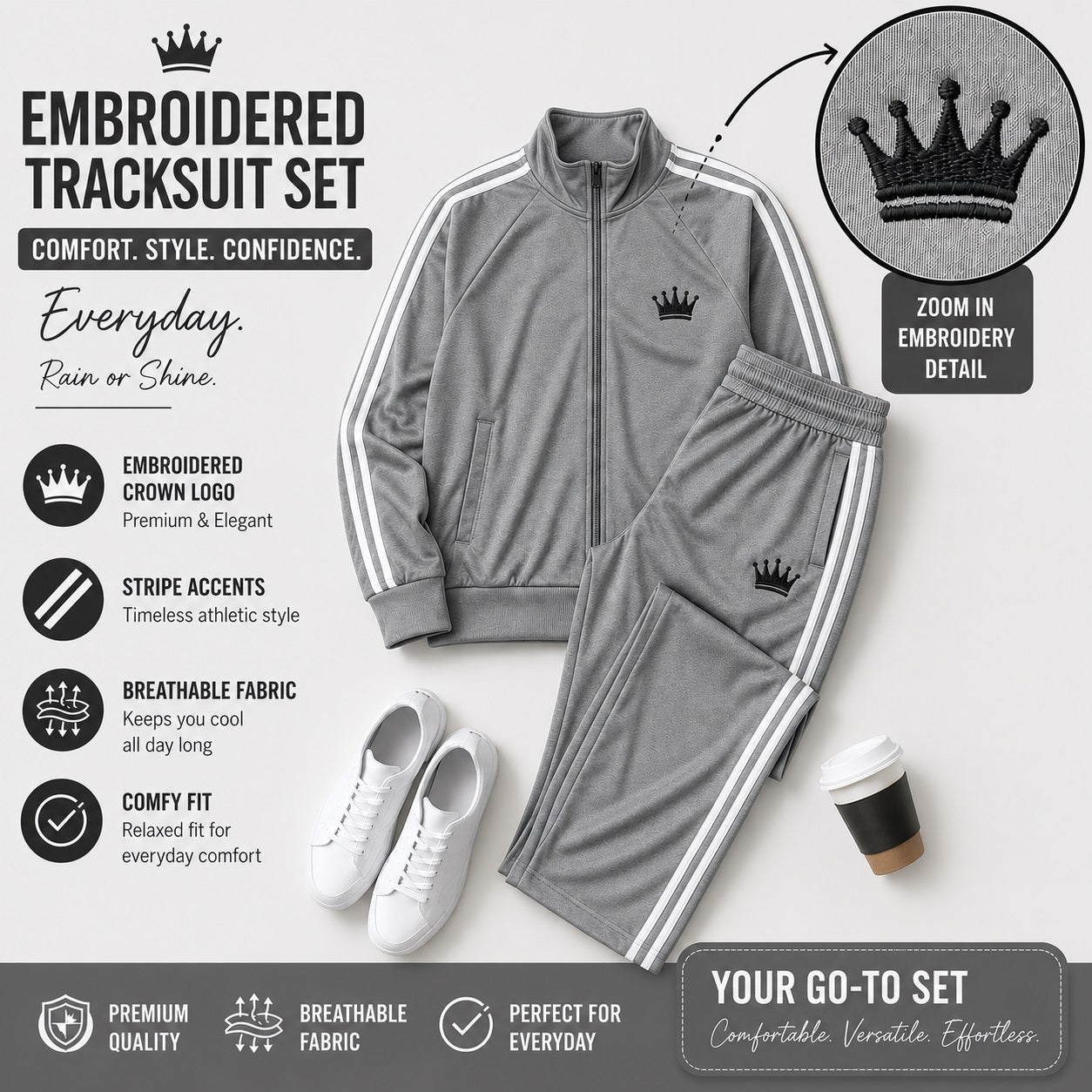 XDM-Premium Stripe Tracksuit Terno | Yonex Jersey Fabric | Custom Or Ready Made Embroidered Logo