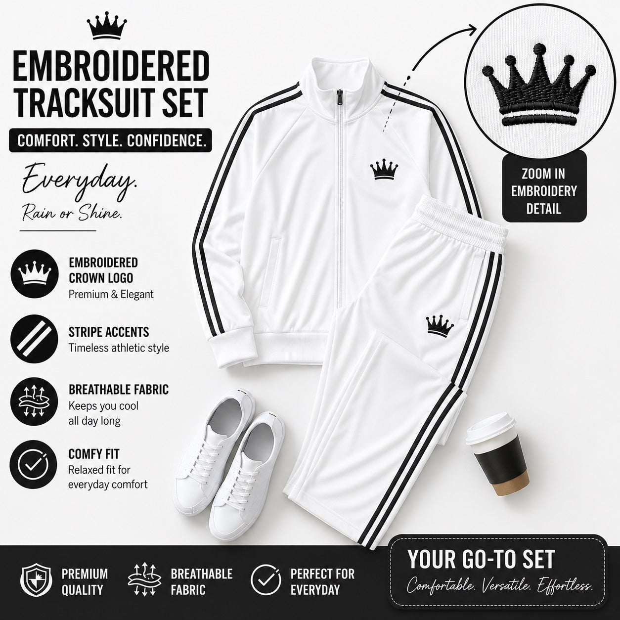 XDM-Premium Stripe Tracksuit Terno | Yonex Jersey Fabric | Custom Or Ready Made Embroidered Logo