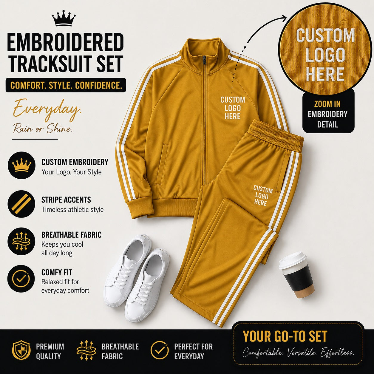 XDM-Premium Stripe Tracksuit Terno | Yonex Jersey Fabric | Custom Or Ready Made Embroidered Logo