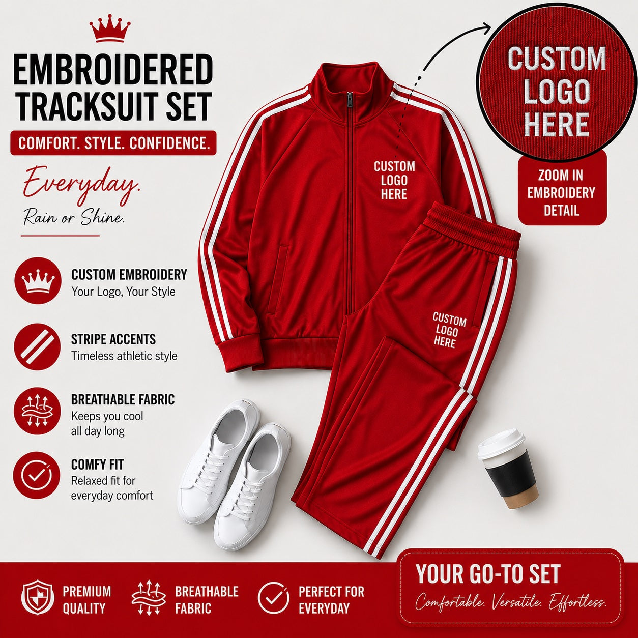 XDM-Premium Stripe Tracksuit Terno | Yonex Jersey Fabric | Custom Or Ready Made Embroidered Logo