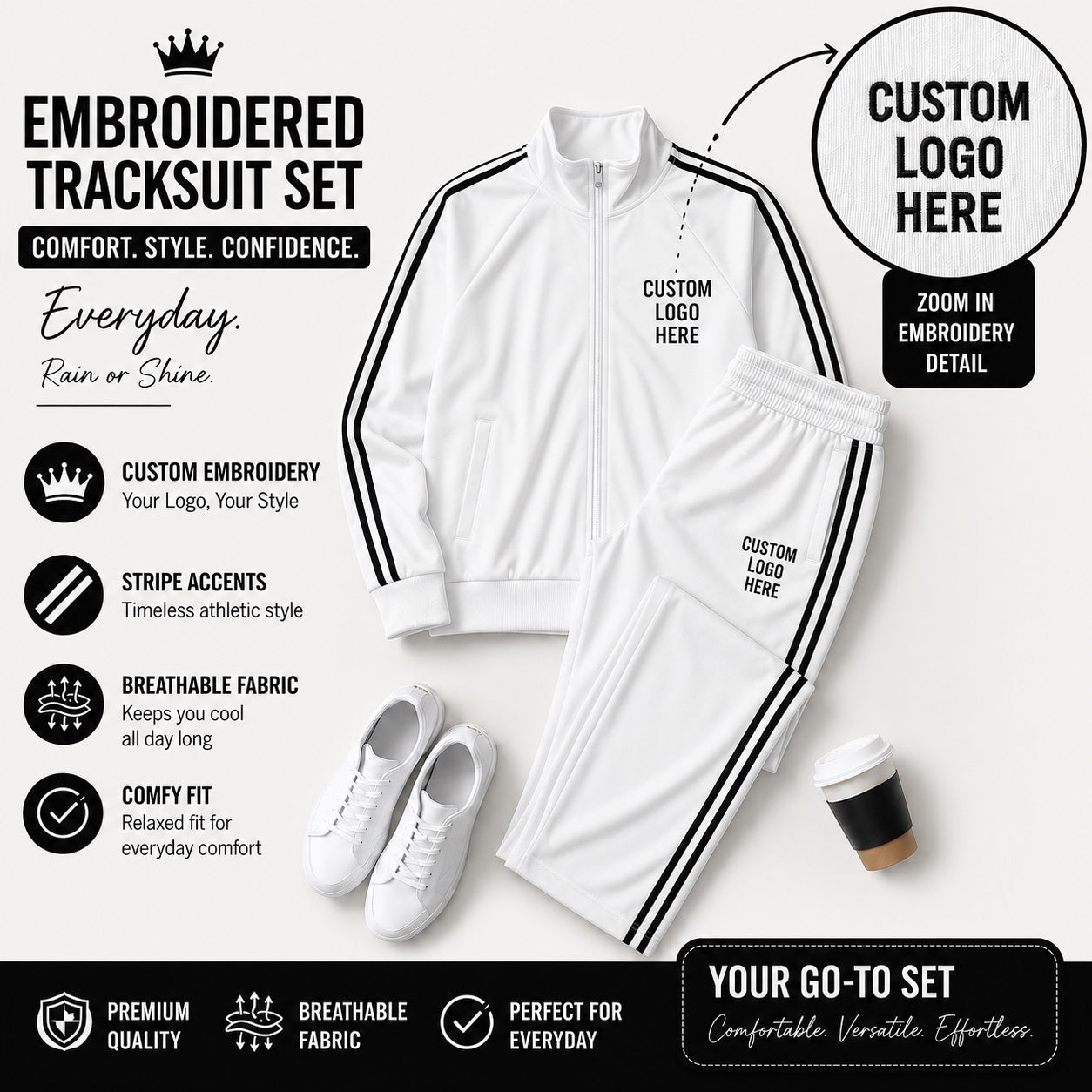 XDM-Premium Stripe Tracksuit Terno | Yonex Jersey Fabric | Custom Or Ready Made Embroidered Logo