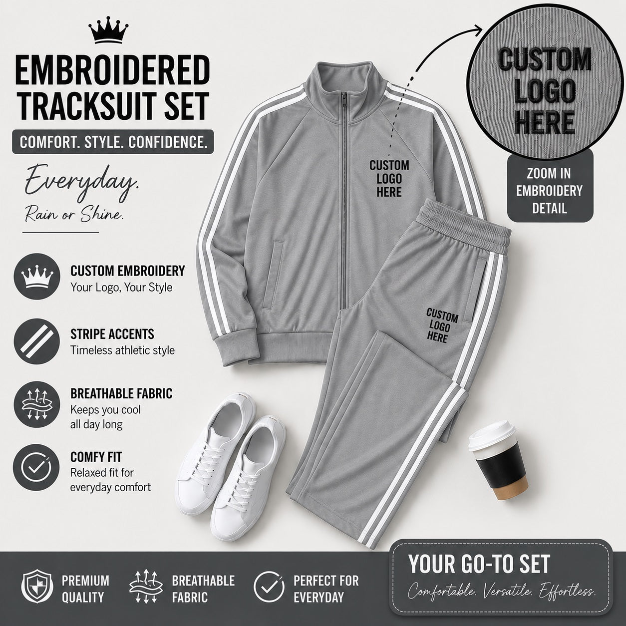 XDM-Premium Stripe Tracksuit Terno | Yonex Jersey Fabric | Custom Or Ready Made Embroidered Logo