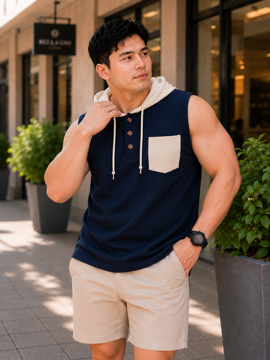 XDM FITS Men's Waffle Sleeveless Hoodie