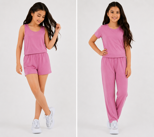 DM - 4-in-1 Sulit Pajama Set! Soft Cotton Spandex Sleepwear for Kids & Teens | Includes Sando, T-Shirt, Shorts & Pants |