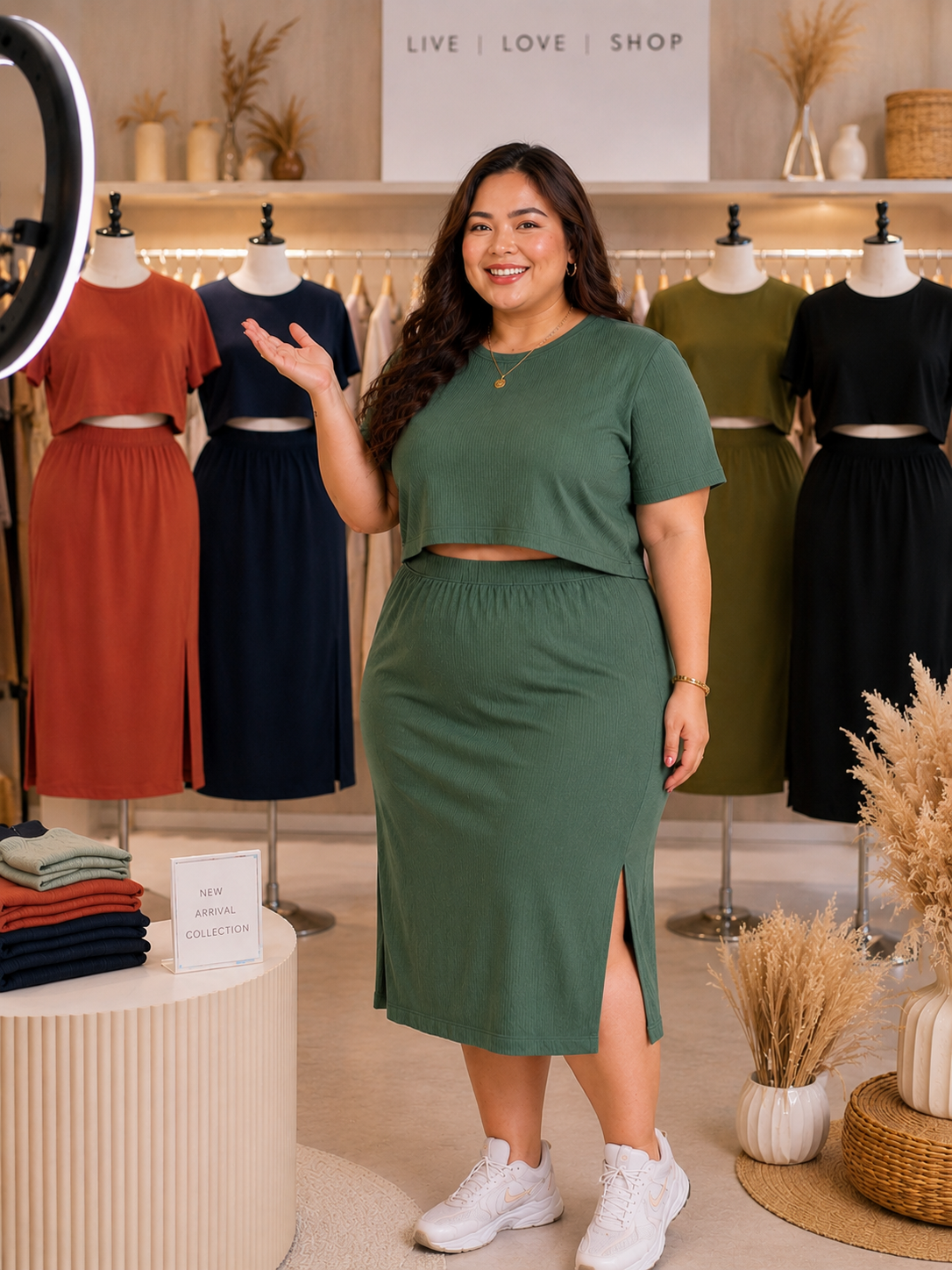 XDM-CurveFlow Coordinates Set | Matching Blouse & Skirt | Plus Size OOTD