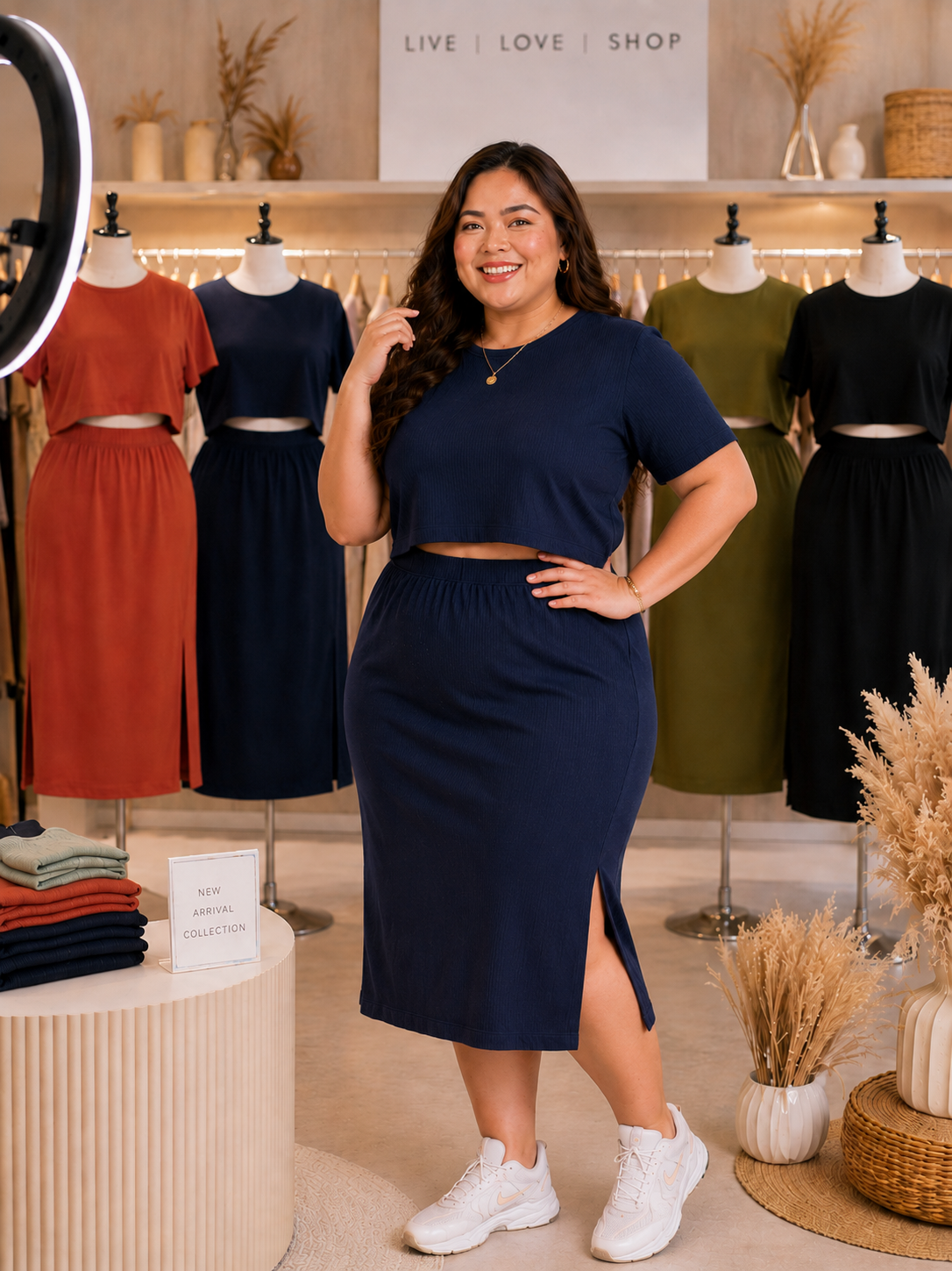 XDM-CurveFlow Coordinates Set | Matching Blouse & Skirt | Plus Size OOTD