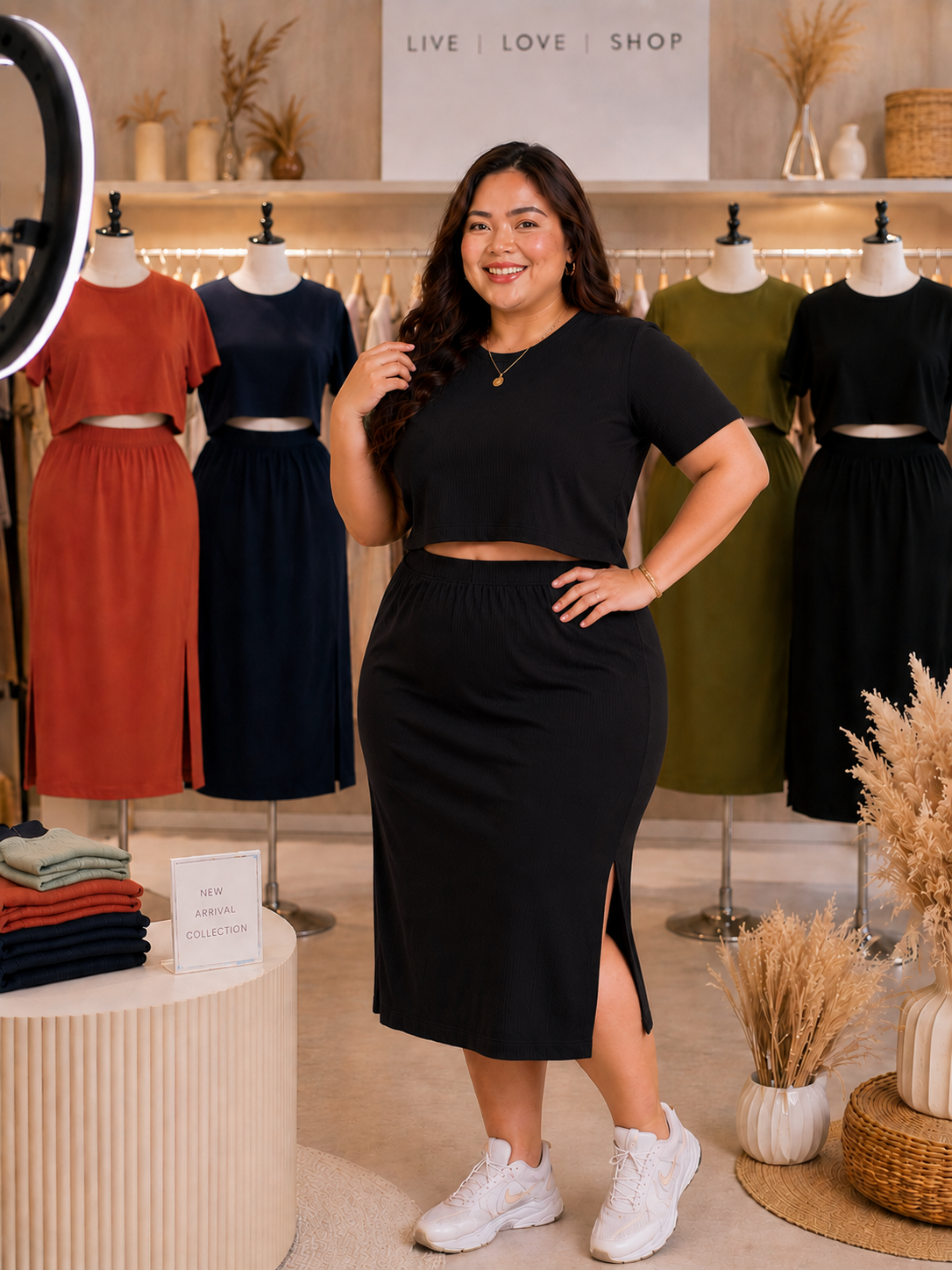 XDM-CurveFlow Coordinates Set | Matching Blouse & Skirt | Plus Size OOTD