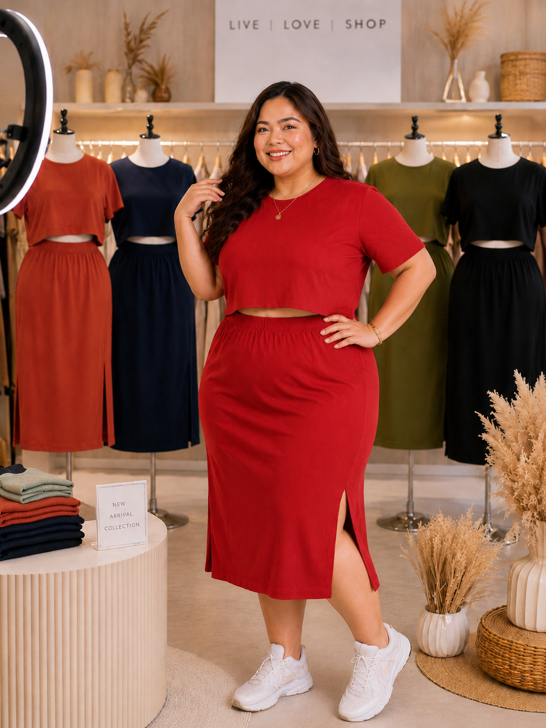 XDM-CurveFlow Coordinates Set | Matching Blouse & Skirt | Plus Size OOTD