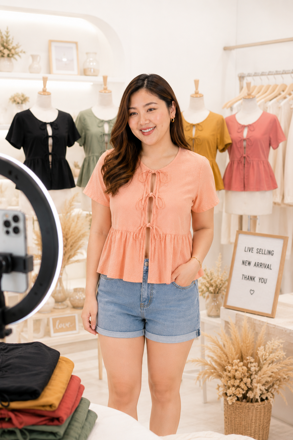 XDM-Phoebe SelF-Tie Peplum Top | Crumpled Linen Fabric | Regular & Plus Size Available
