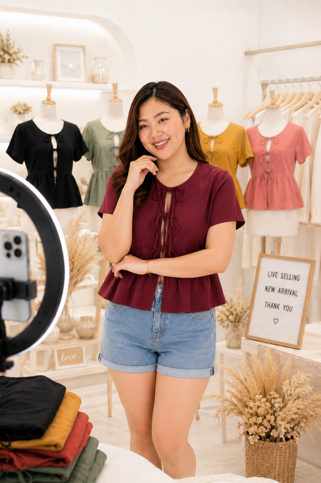 XDM-Phoebe SelF-Tie Peplum Top | Crumpled Linen Fabric | Regular & Plus Size Available