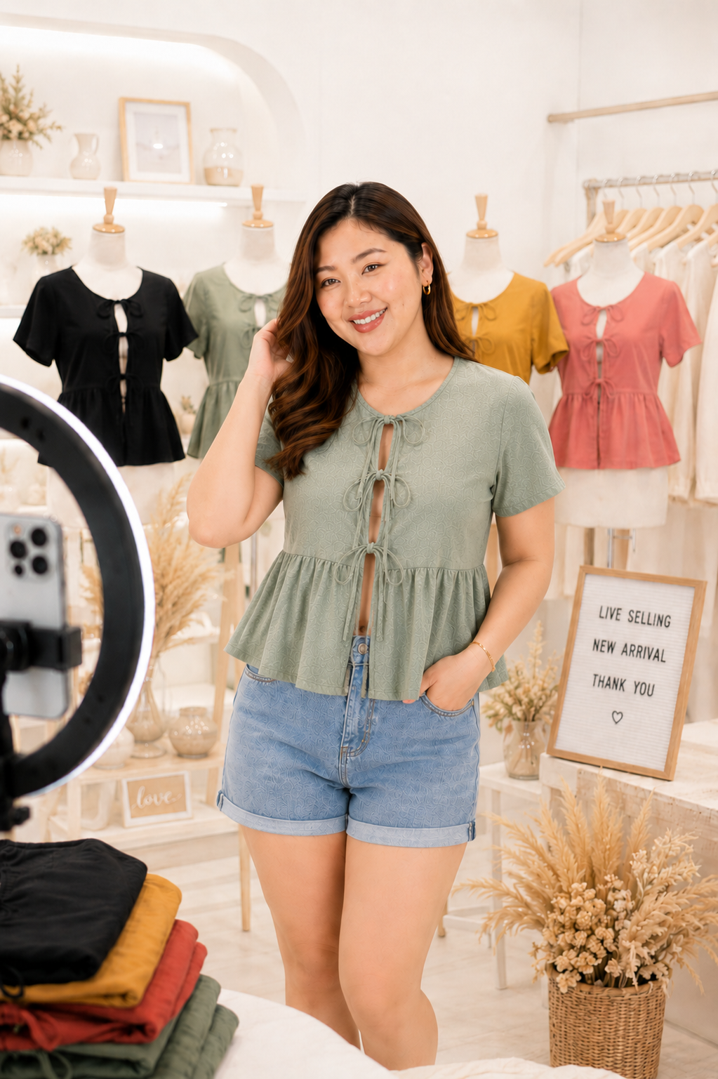 XDM-Phoebe SelF-Tie Peplum Top | Crumpled Linen Fabric | Regular & Plus Size Available