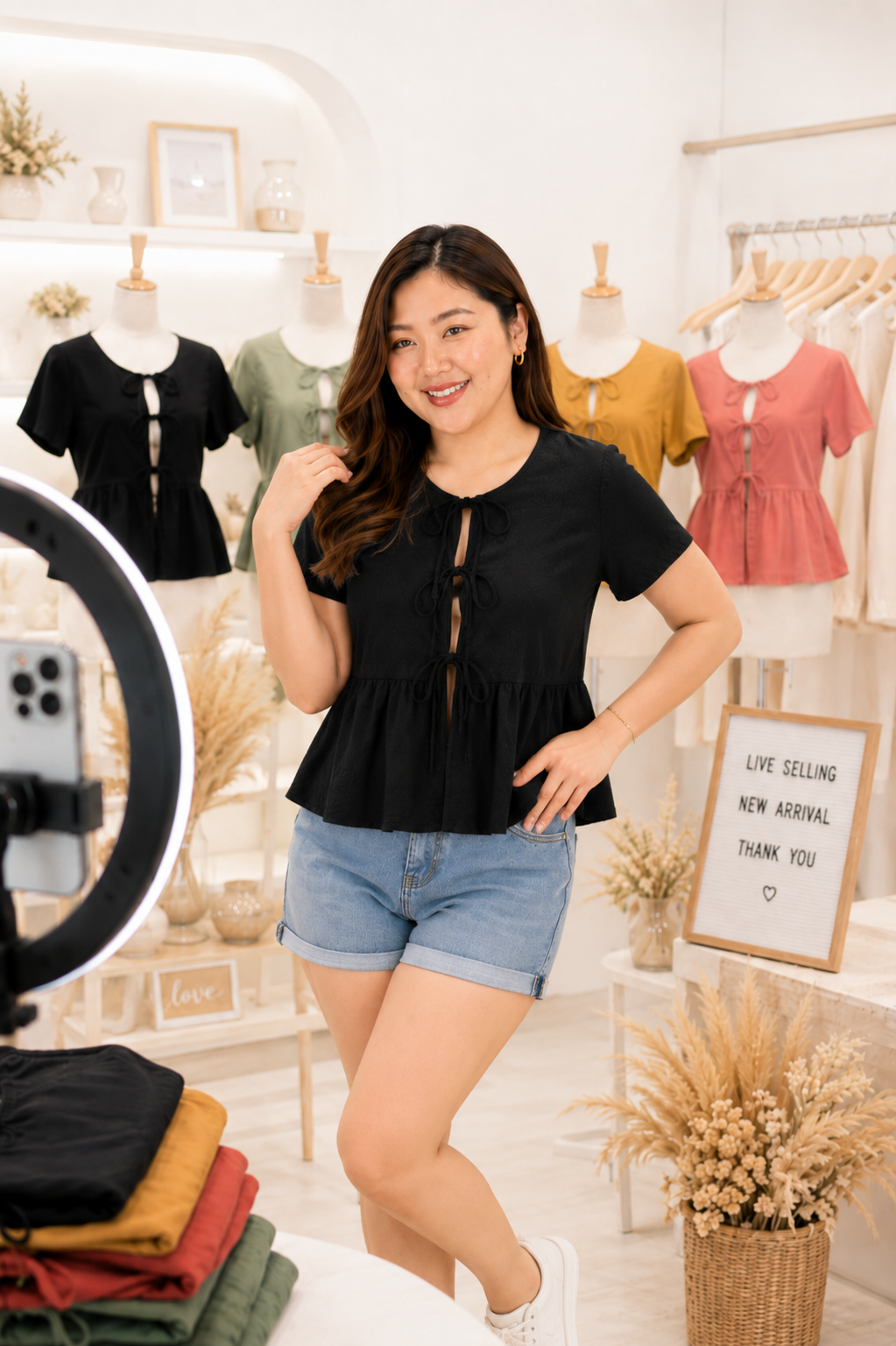 XDM-Phoebe SelF-Tie Peplum Top | Crumpled Linen Fabric | Regular & Plus Size Available
