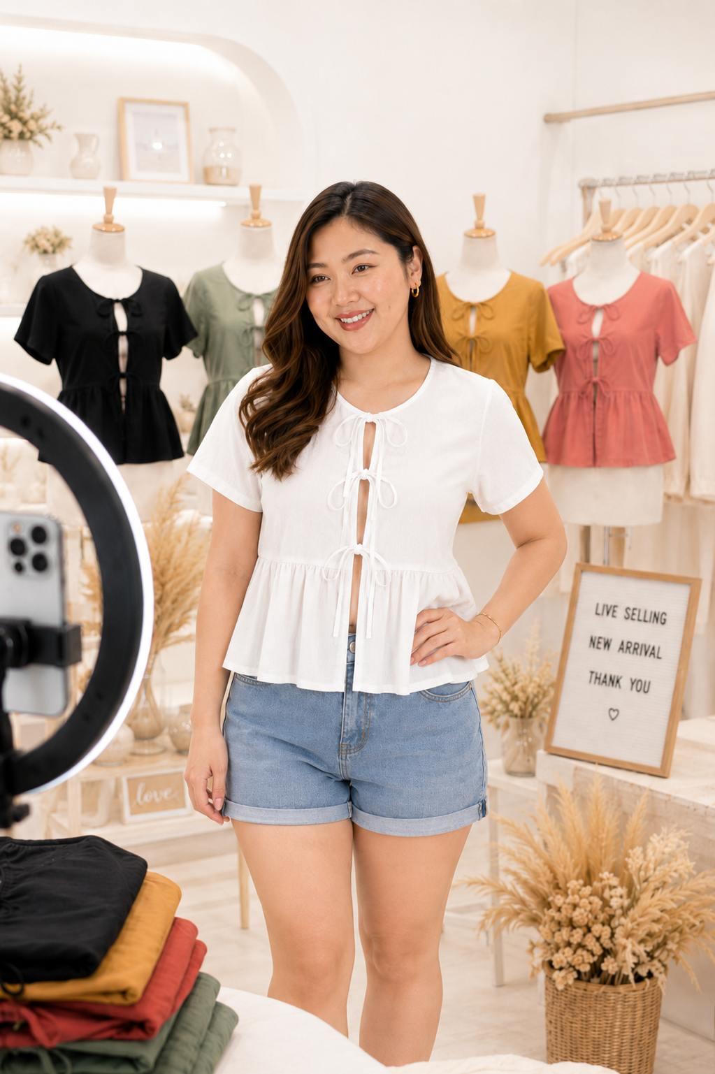 XDM-Phoebe SelF-Tie Peplum Top | Crumpled Linen Fabric | Regular & Plus Size Available