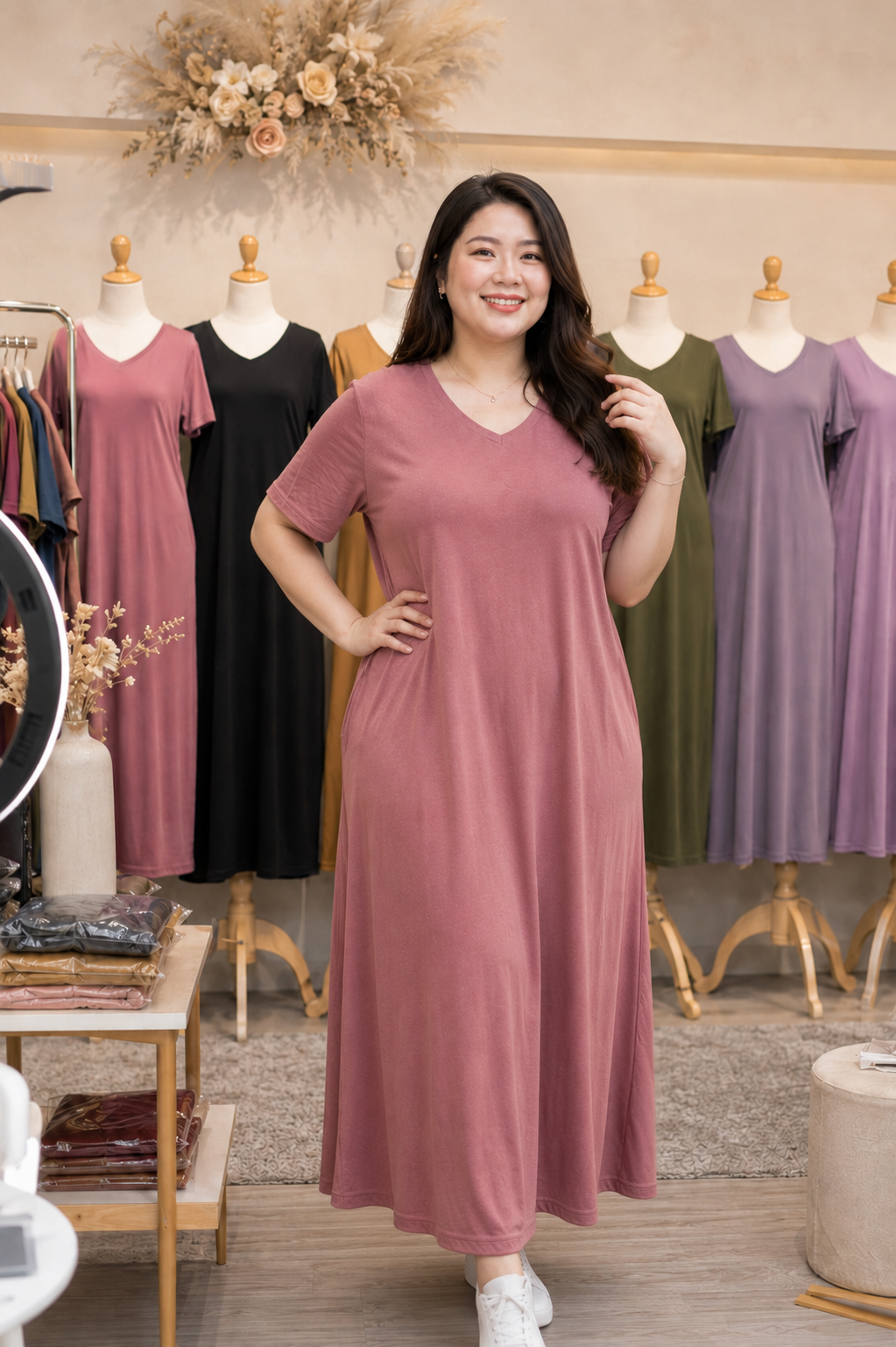 XDM FITS-Plus Size Comfy Queen Maxi Dress with Pocket